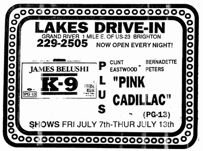 Lakes Drive-In Theatre - 1989 Ad From Brighton Argus (newer photo)